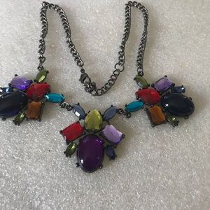 Multicolor Statement Crystal Bib Necklace - Women Jewelry